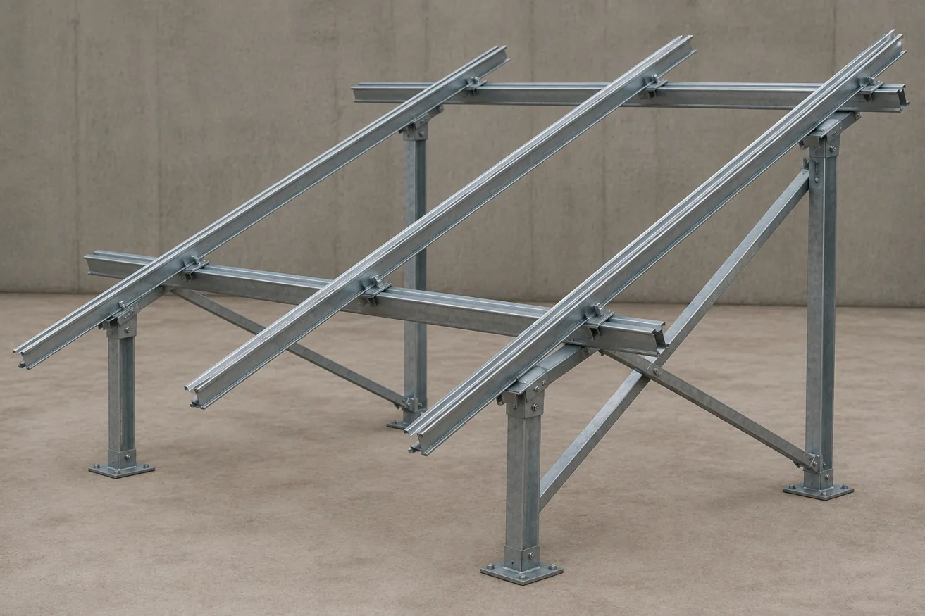 Hot dip galvanised solar module mounting structure manufacturer Greater Noida